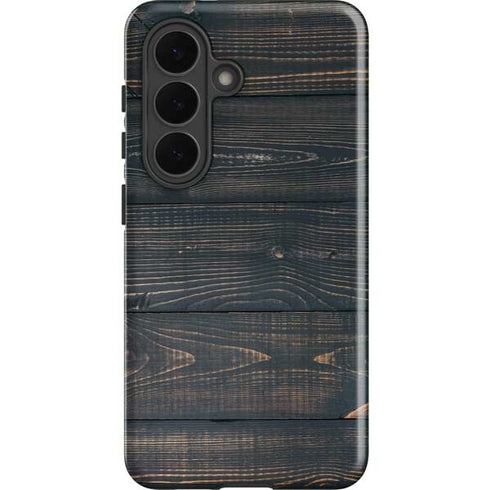 Black Painted Wood Galaxy S26 Impact Case