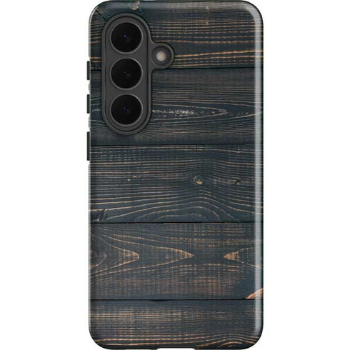 Black Painted Wood Galaxy S26 Plus Impact Case