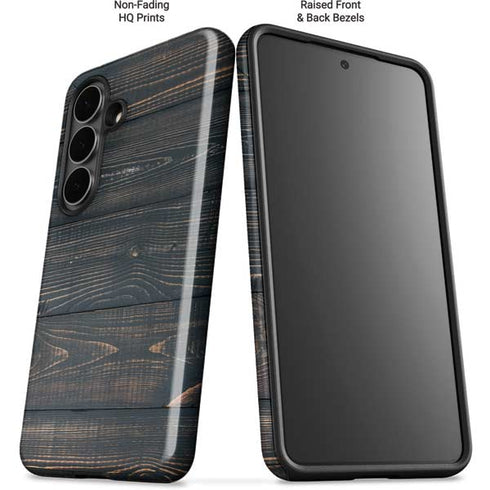 Black Painted Wood Galaxy S26 Plus Impact Case
