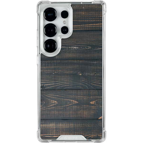 Black Painted Wood Galaxy S26 Ultra Clear Case