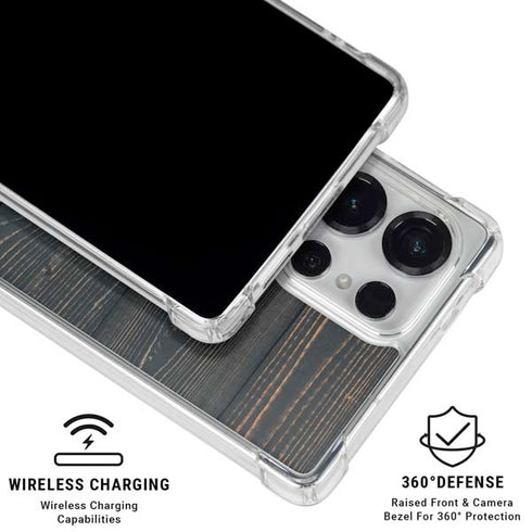 Black Painted Wood Galaxy S26 Ultra Clear Case