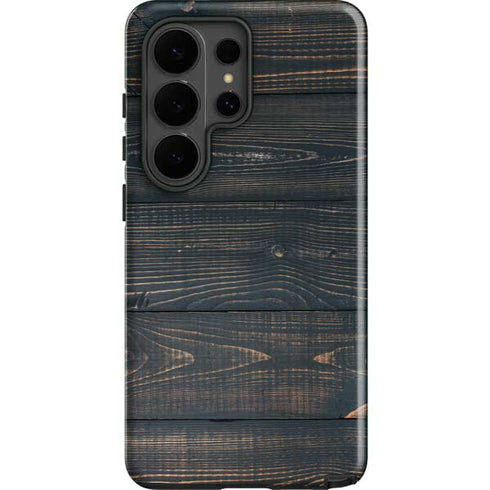 Black Painted Wood Galaxy S26 Ultra Impact Case