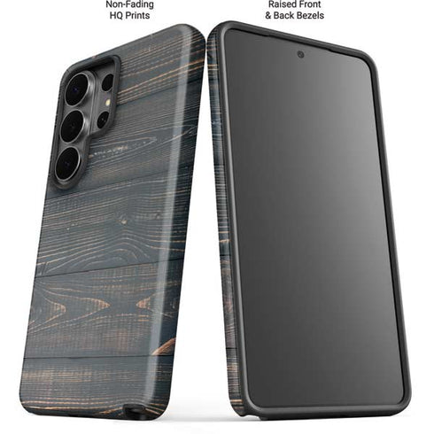 Black Painted Wood Galaxy S26 Ultra Impact Case