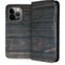 Black Painted Wood iPhone 14 Pro Folio Case