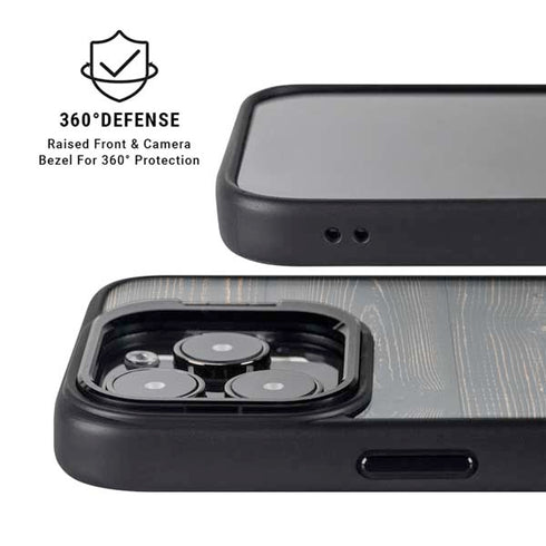 Black Painted Wood iPhone 14 Pro Max Kickstand Case