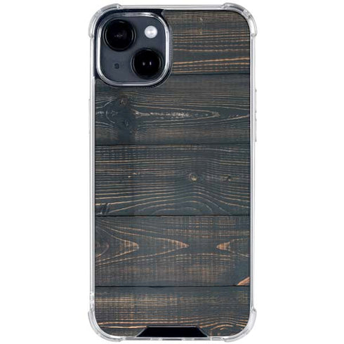 Black Painted Wood iPhone 15 Clear Case