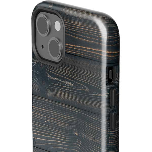 Black Painted Wood iPhone 15 Impact Case