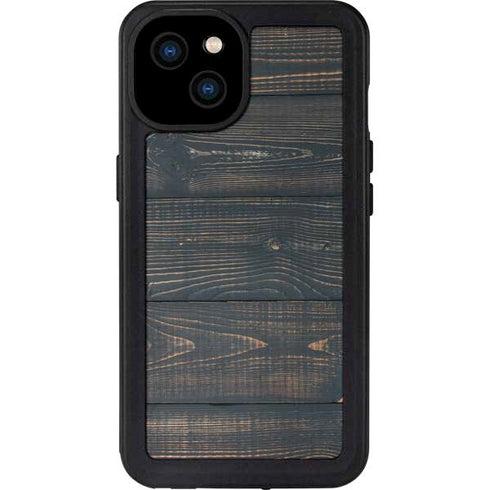 Black Painted Wood iPhone 15 Plus Waterproof Case