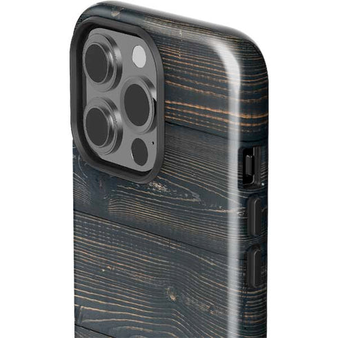 Black Painted Wood iPhone 15 Pro Impact Case
