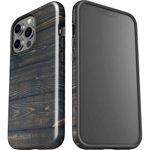 Black Painted Wood iPhone 15 Pro Impact Case