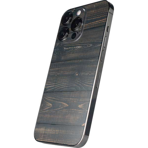 Black Painted Wood iPhone 15 Pro Max Skin