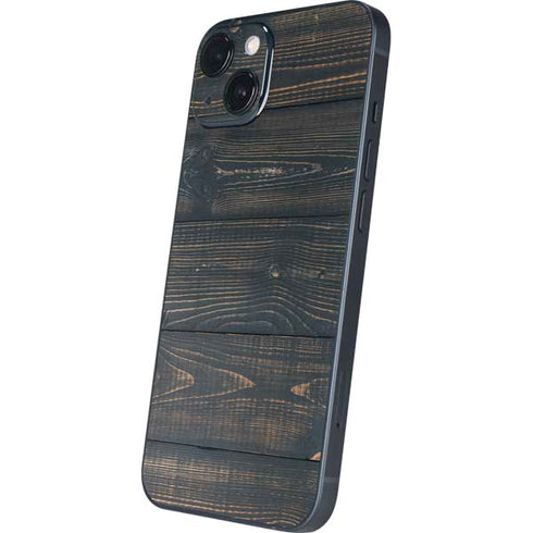 Black Painted Wood iPhone 15 Skin