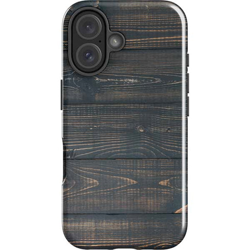 Black Painted Wood iPhone 16 Impact Case