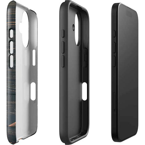 Black Painted Wood iPhone 16 Impact Case