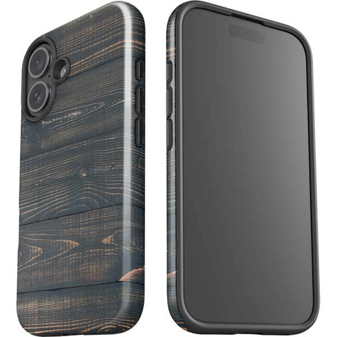 Black Painted Wood iPhone 16 Impact Case