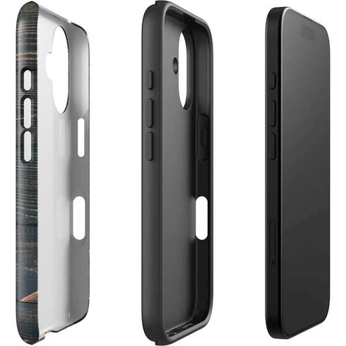Black Painted Wood iPhone 16 Plus Impact Case