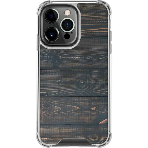 Black Painted Wood iPhone 16 Pro Clear Case