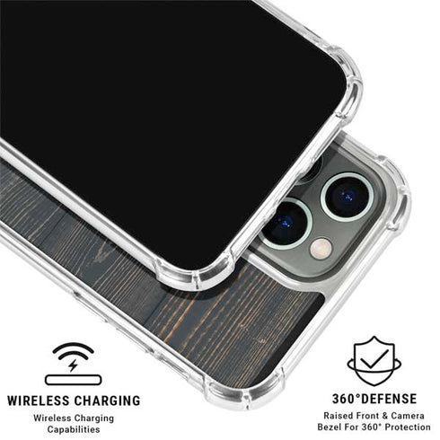 Black Painted Wood iPhone 16 Pro Clear Case