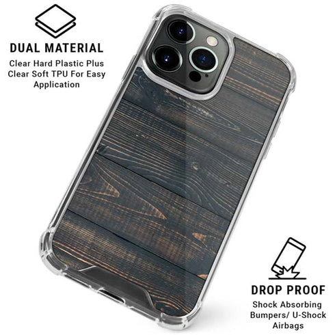 Black Painted Wood iPhone 16 Pro Clear Case