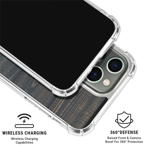 Black Painted Wood iPhone 16 Pro Max Clear Case