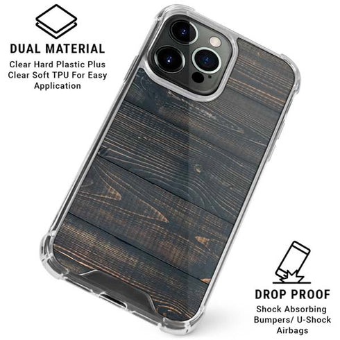 Black Painted Wood iPhone 16 Pro Max Clear Case