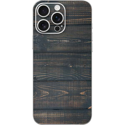 Black Painted Wood iPhone 16 Pro Max Skin