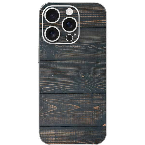 Black Painted Wood iPhone 16 Pro Skin