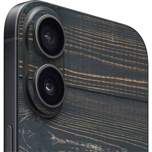Black Painted Wood iPhone 16 Skin