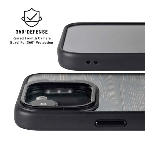 Black Painted Wood iPhone 16e Kickstand Case
