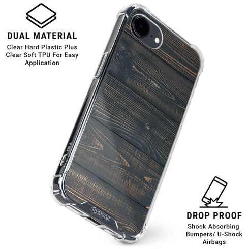 Black Painted Wood iPhone 16e Clear Case