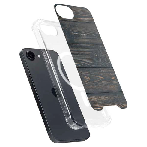 Black Painted Wood iPhone 16e MagSafe Case