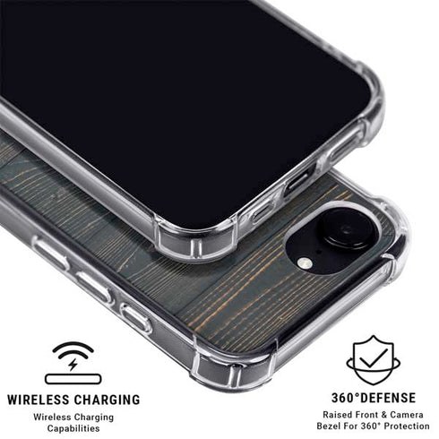 Black Painted Wood iPhone 16e MagSafe Case