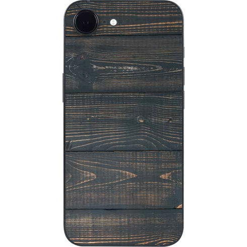 Black Painted Wood iPhone 16e Skin