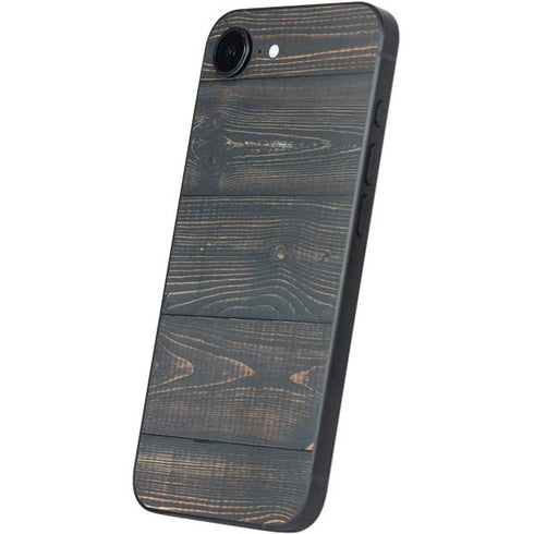 Black Painted Wood iPhone 16e Skin