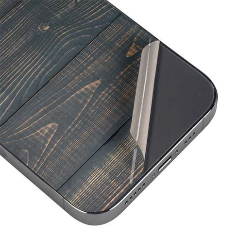 Black Painted Wood iPhone 16e Skin