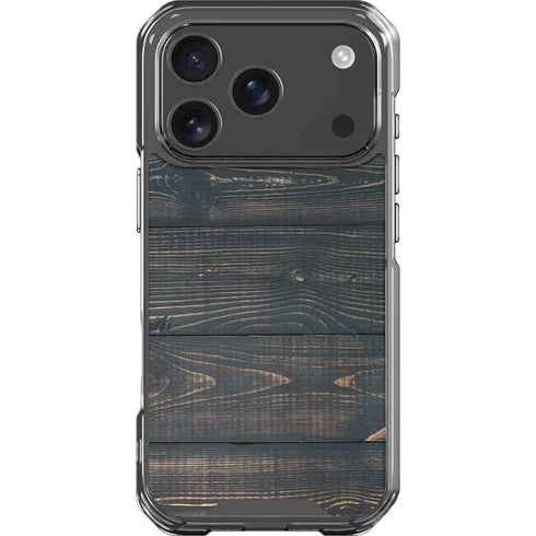 Black Painted Wood iPhone 18 Pro Clear Case