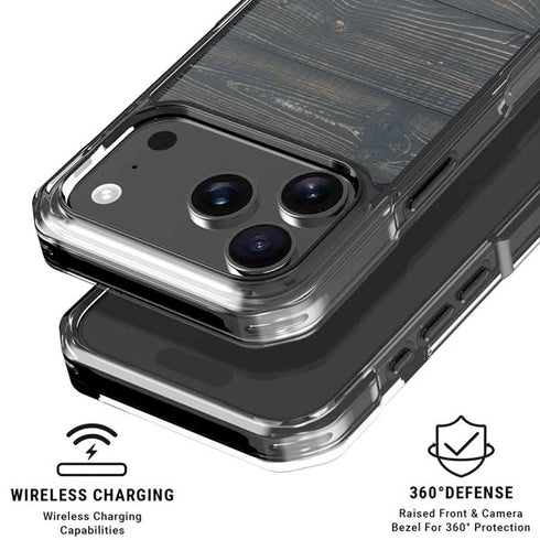 Black Painted Wood iPhone 18 Pro Clear Case