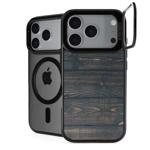 Black Painted Wood iPhone 18 Pro Kickstand Case