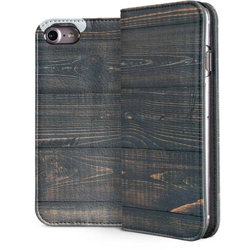 Black Painted Wood iPhone 7 Folio Case