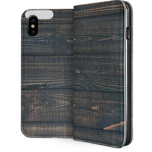 Black Painted Wood iPhone 8 Folio Case