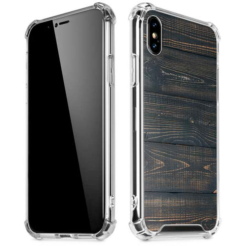 Black Painted Wood iPhone X/XS Clear Case