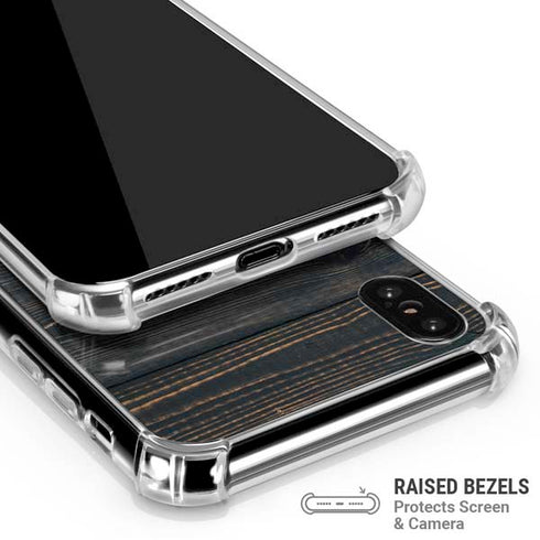 Black Painted Wood iPhone X/XS Clear Case