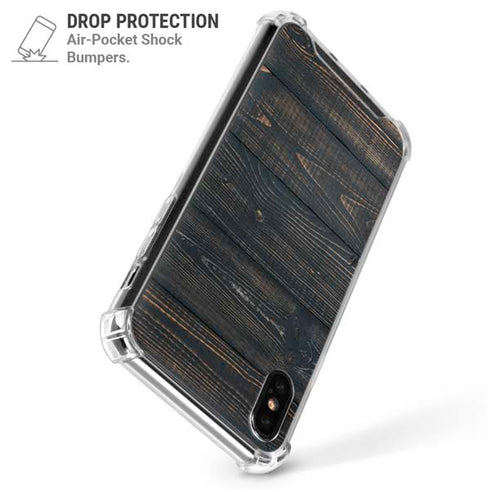 Black Painted Wood iPhone X/XS Clear Case