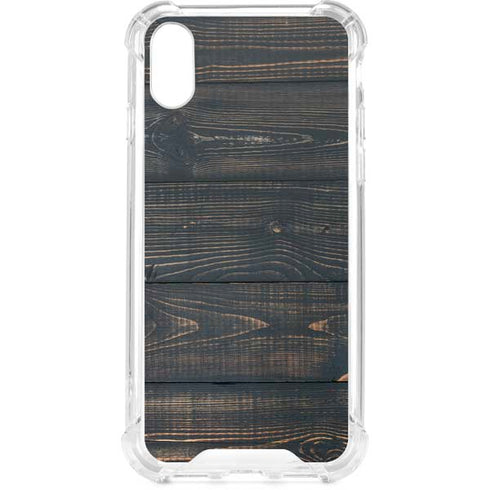 Black Painted Wood iPhone XS Clear Case