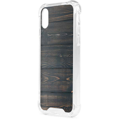 Black Painted Wood iPhone XS Clear Case