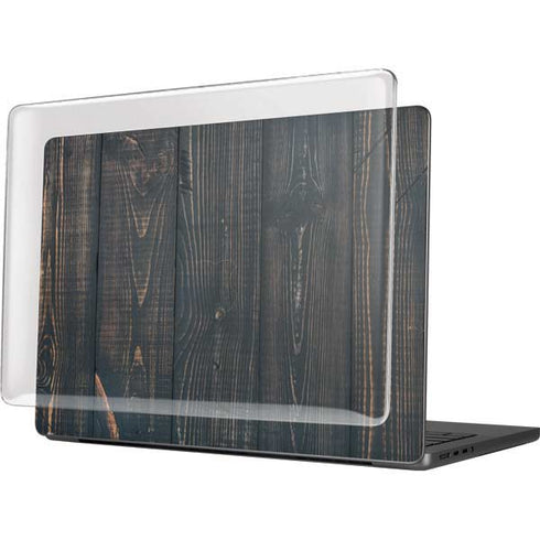 Black Painted Wood MacBook Pro 14in (2021-24) Case plus Skin
