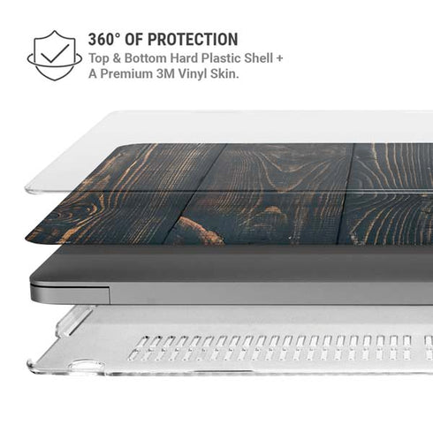 Black Painted Wood MacBook Pro 14in (2021-24) Case plus Skin