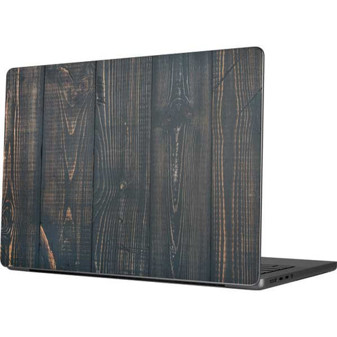 Black Painted Wood Apple MacBook Pro 14-inch Skin