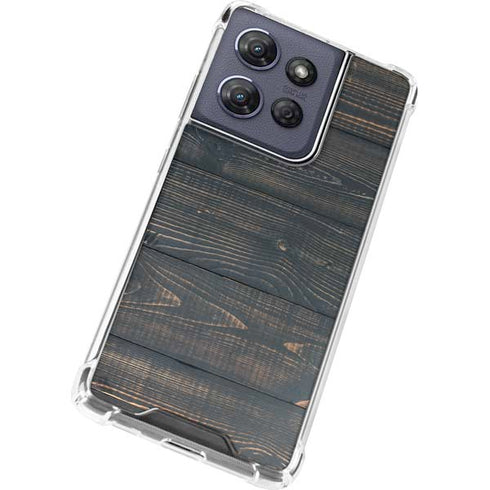 Black Painted Wood Moto G 5G (2025) Clear Case