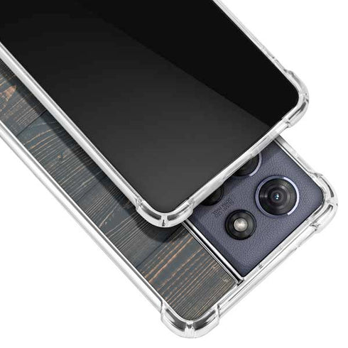 Black Painted Wood Moto G 5G (2025) Clear Case
